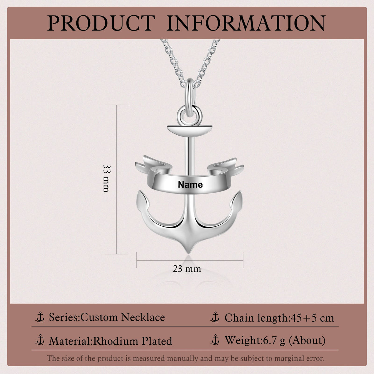 Personalized Name Anchor Necklace