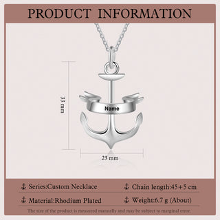 Personalized Name Anchor Necklace
