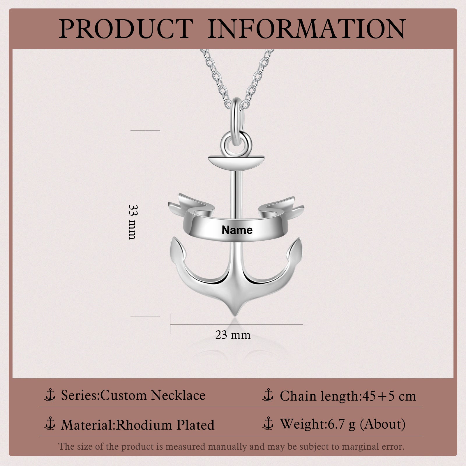 Personalized Name Anchor Necklace