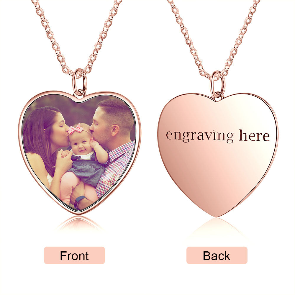 Personalized Rhodium Plated Photo Necklace