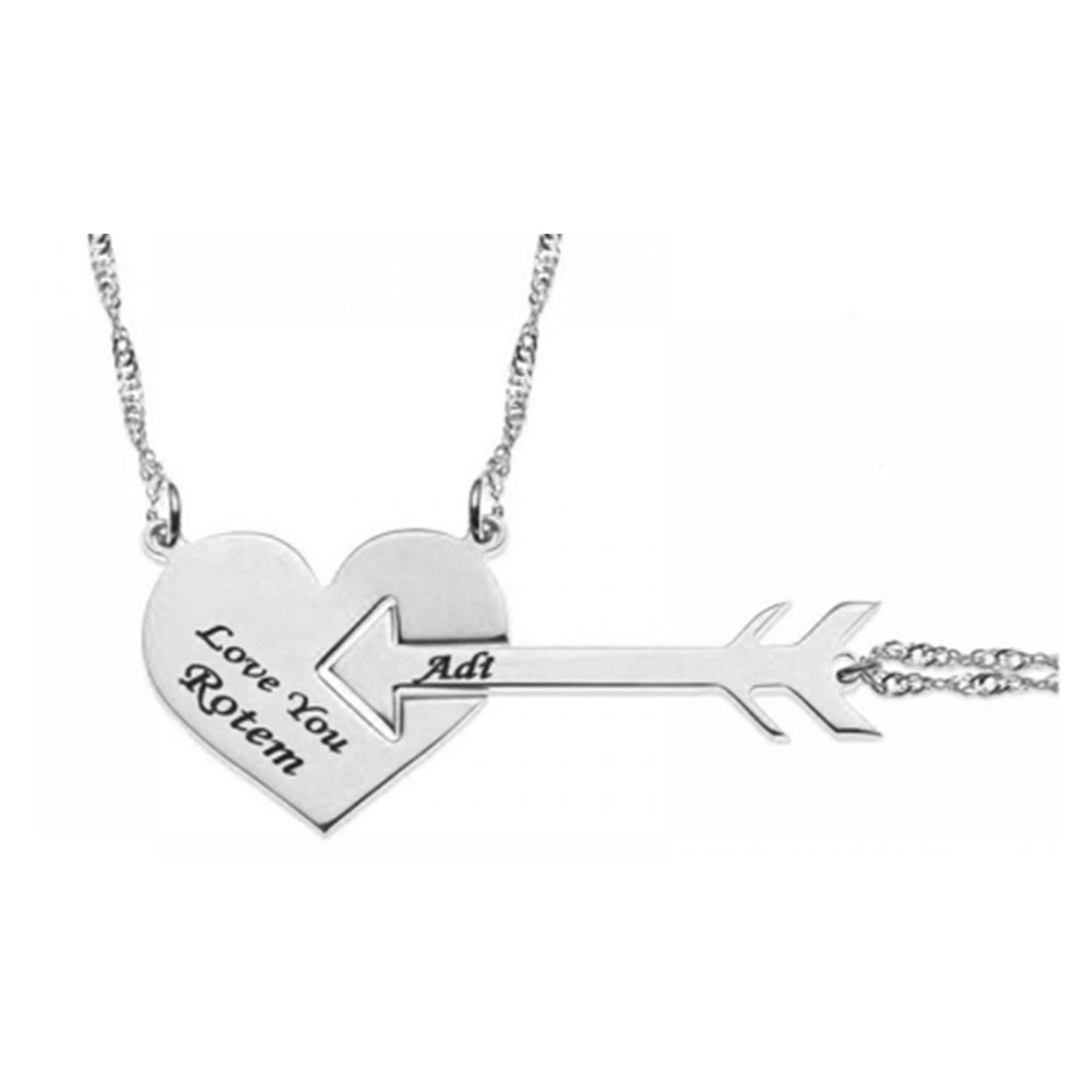Custom Heart Couple Necklace
