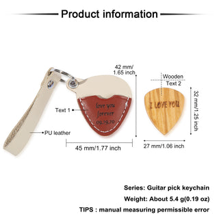 Custom Leather Keychain with Guitar Paddle