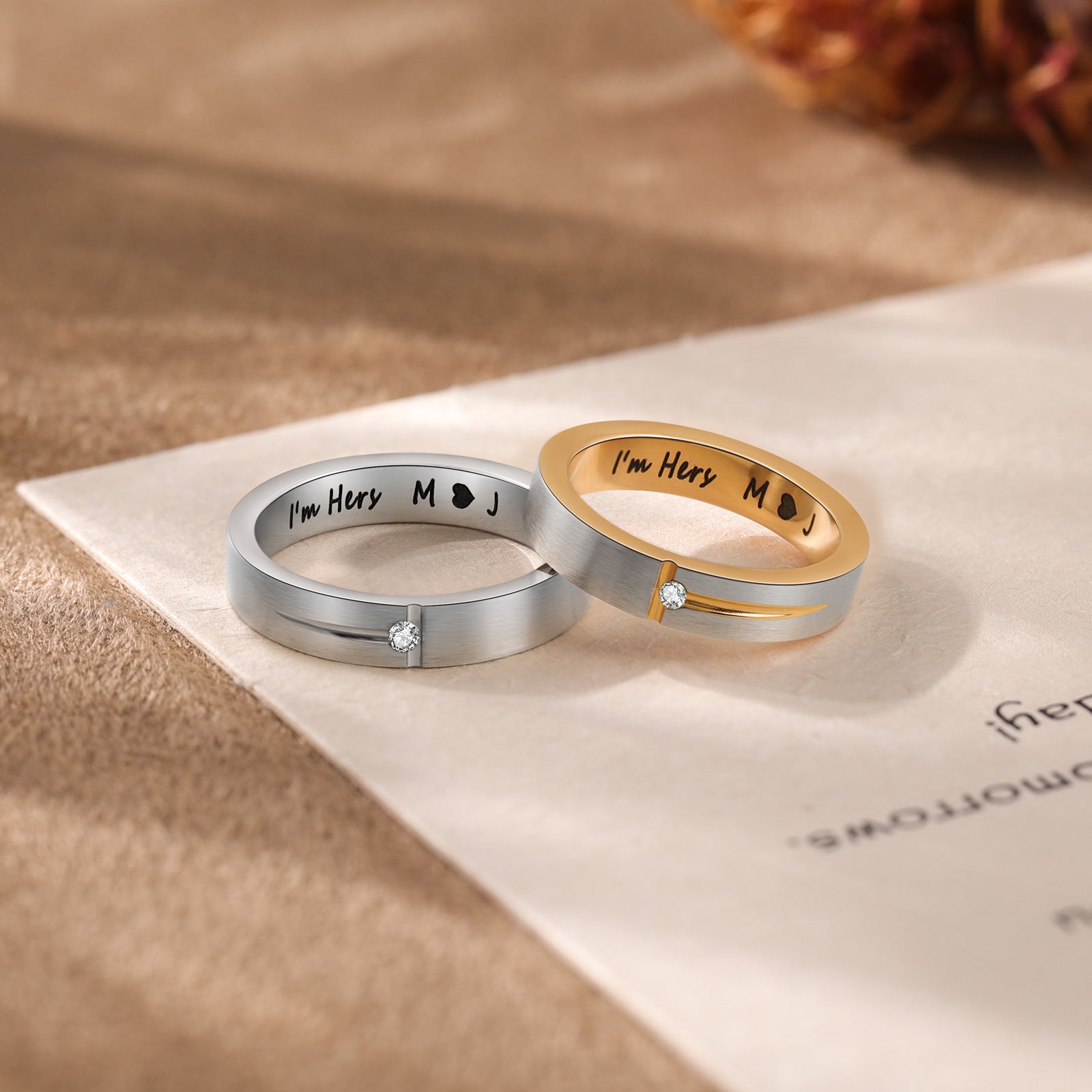 Custom Stainless Steel Couple Ring