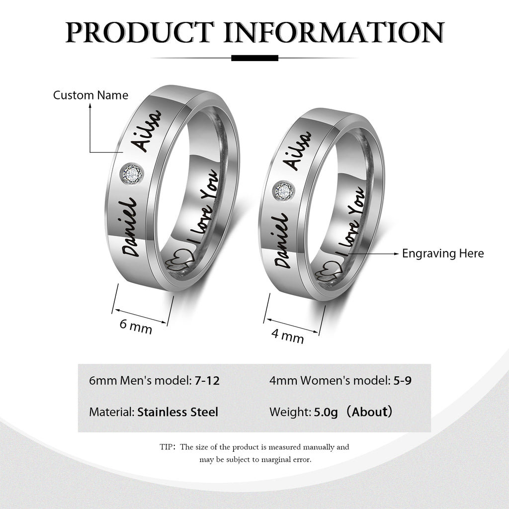Custom Stainless Steel Couple Ring