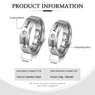 Custom Stainless Steel Couple Ring