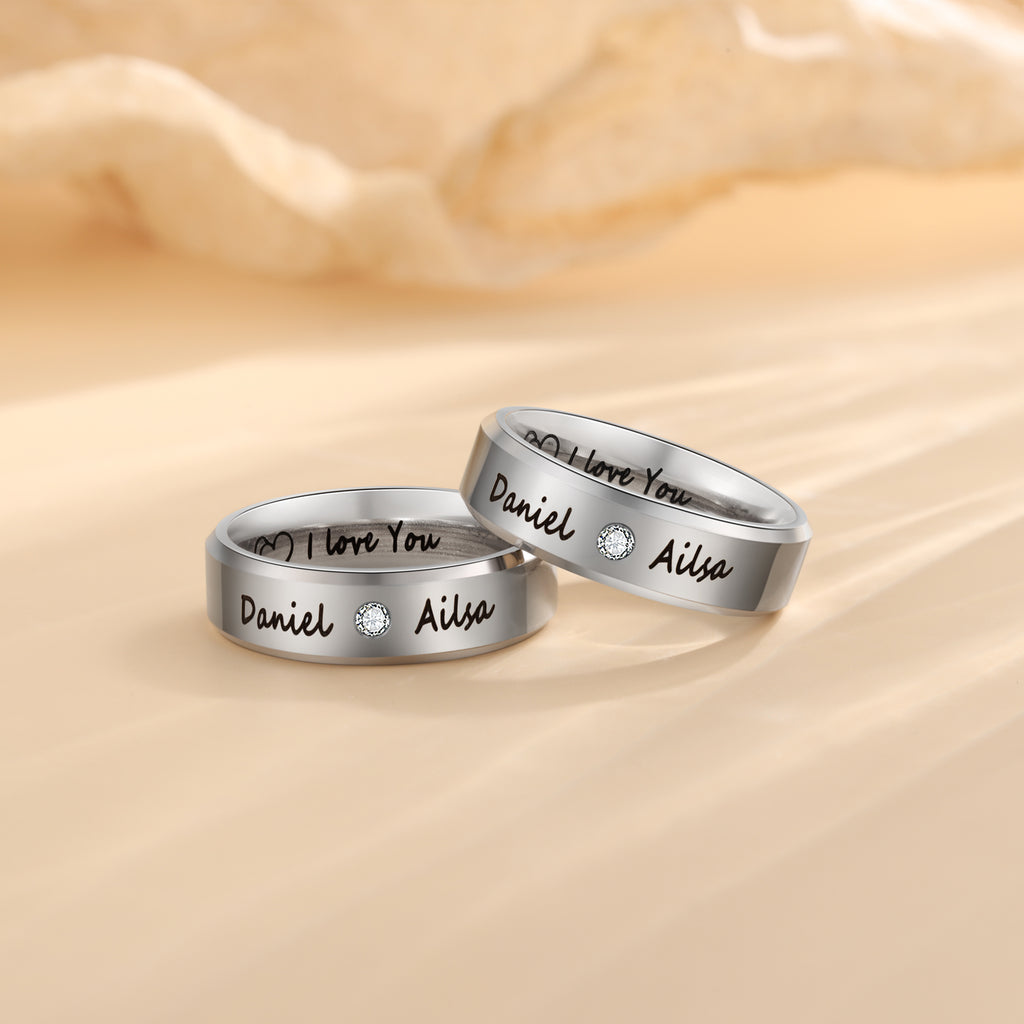 Custom Stainless Steel Couple Ring