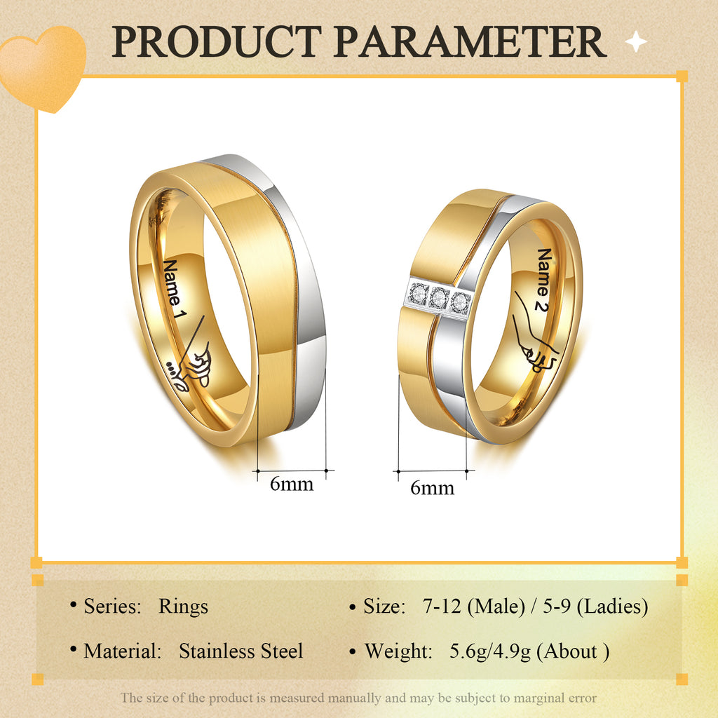 Custom Stainless Steel Couple Ring