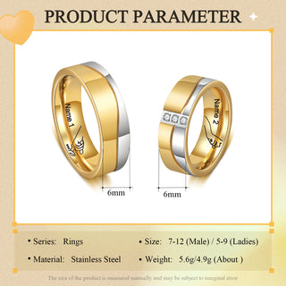 Custom Stainless Steel Couple Ring