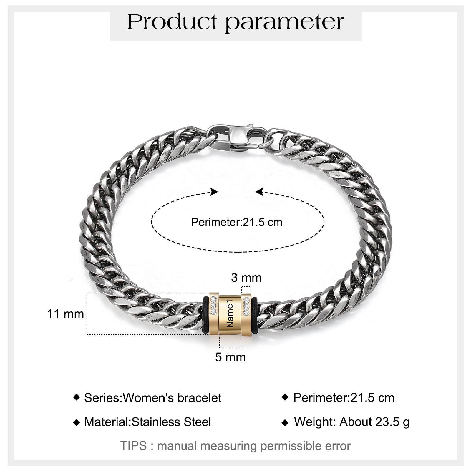 Personalized Stainless Steel Name Custom Bracelet