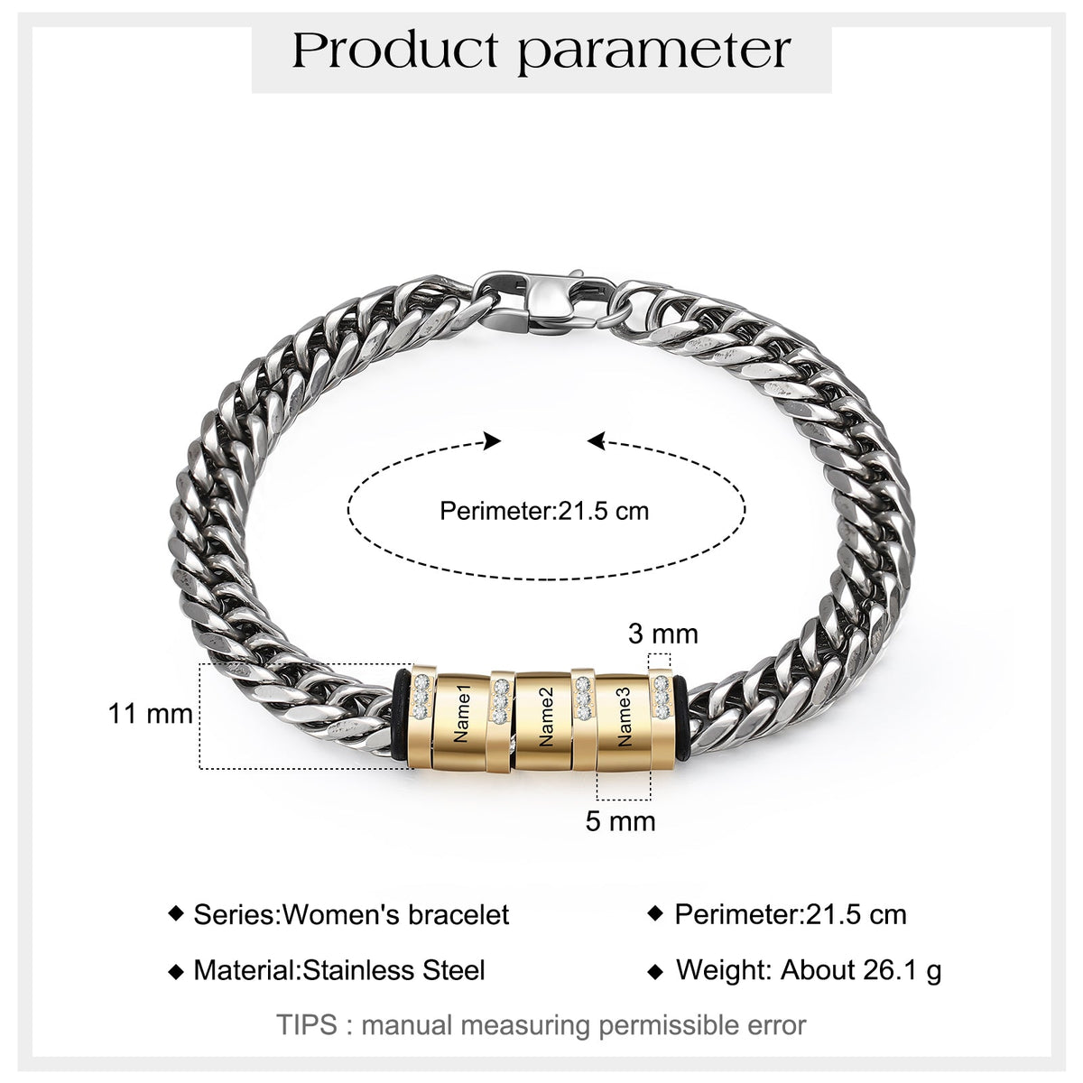 Personalized Stainless Steel Name Custom Bracelet
