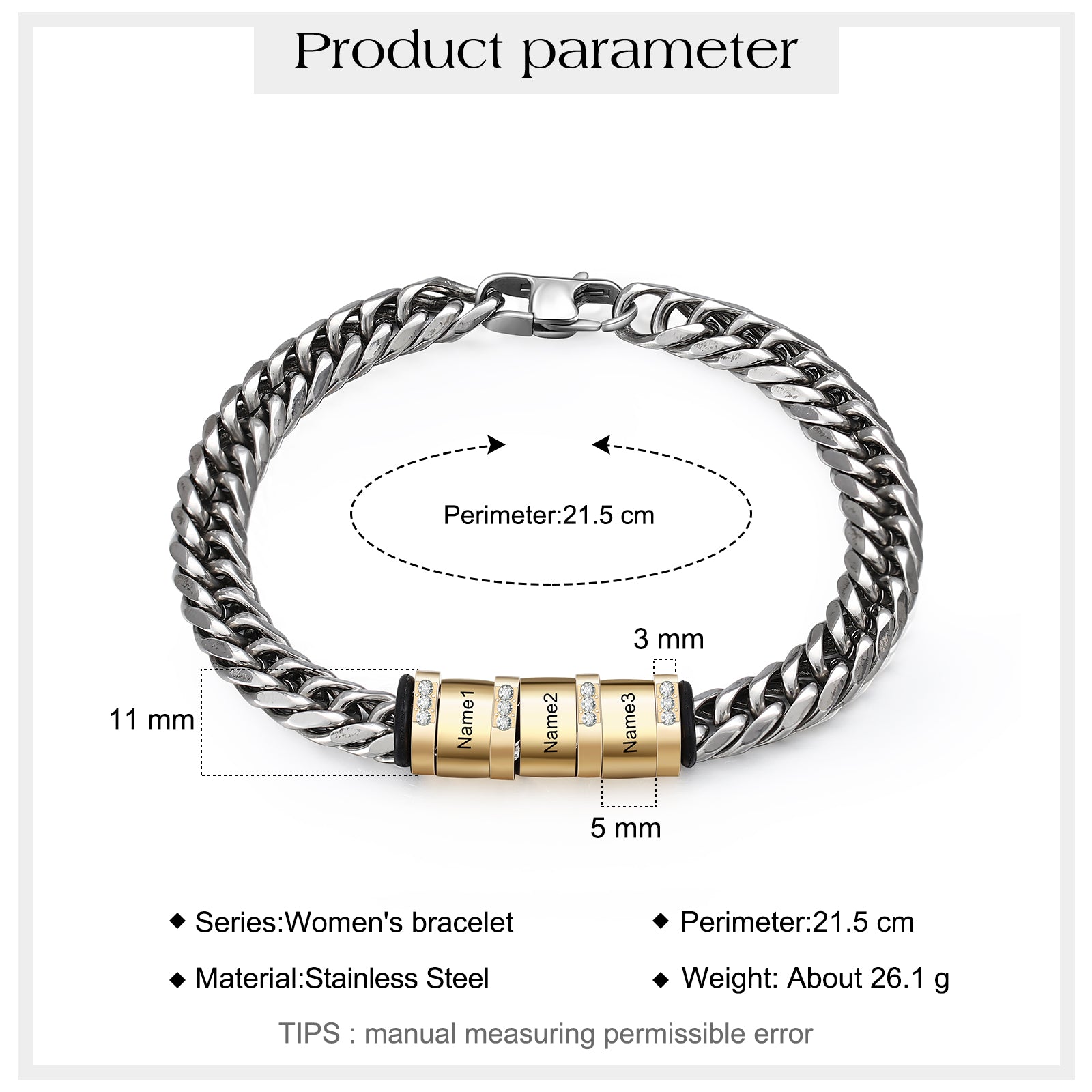 Personalized Stainless Steel Name Custom Bracelet