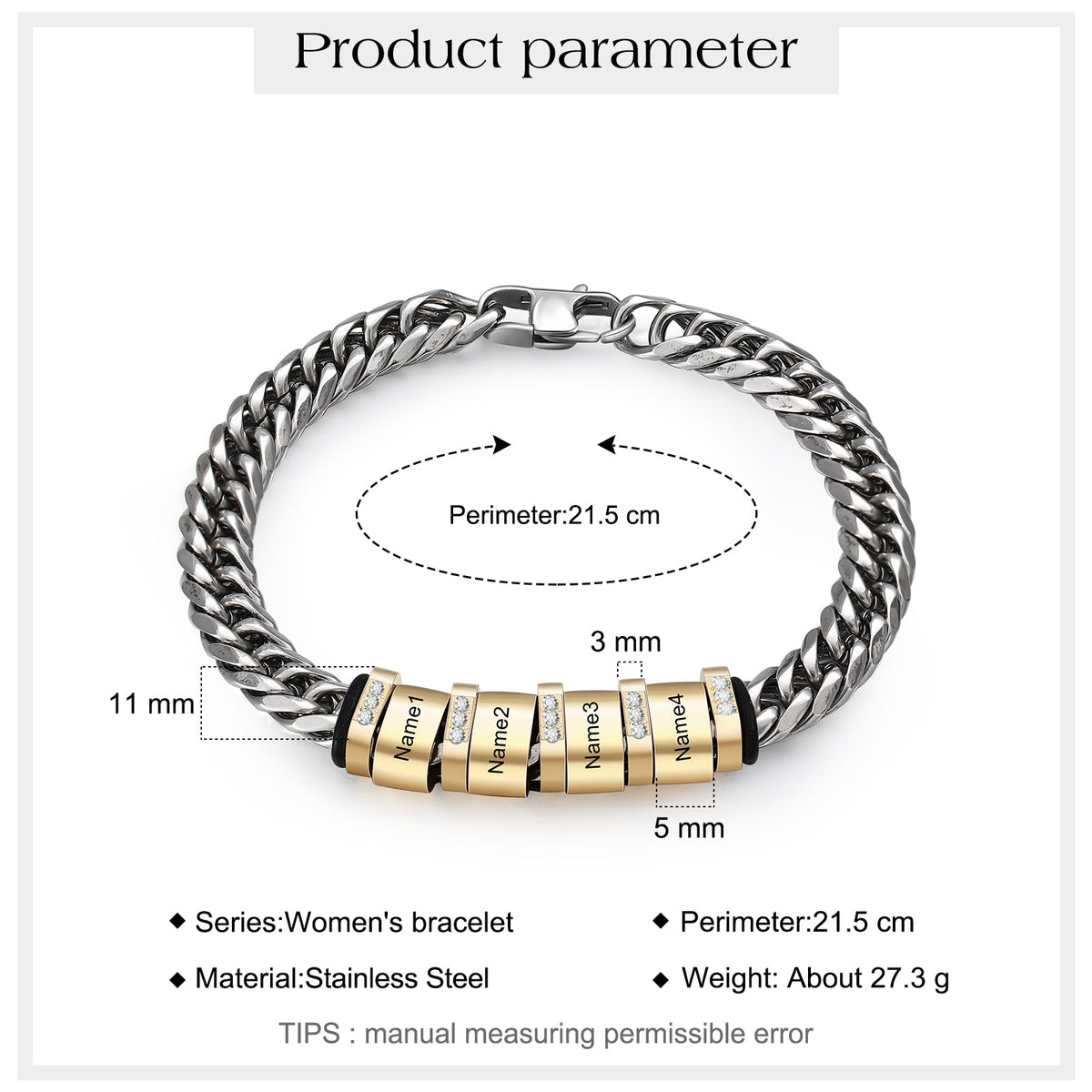 Personalized Stainless Steel Name Custom Bracelet