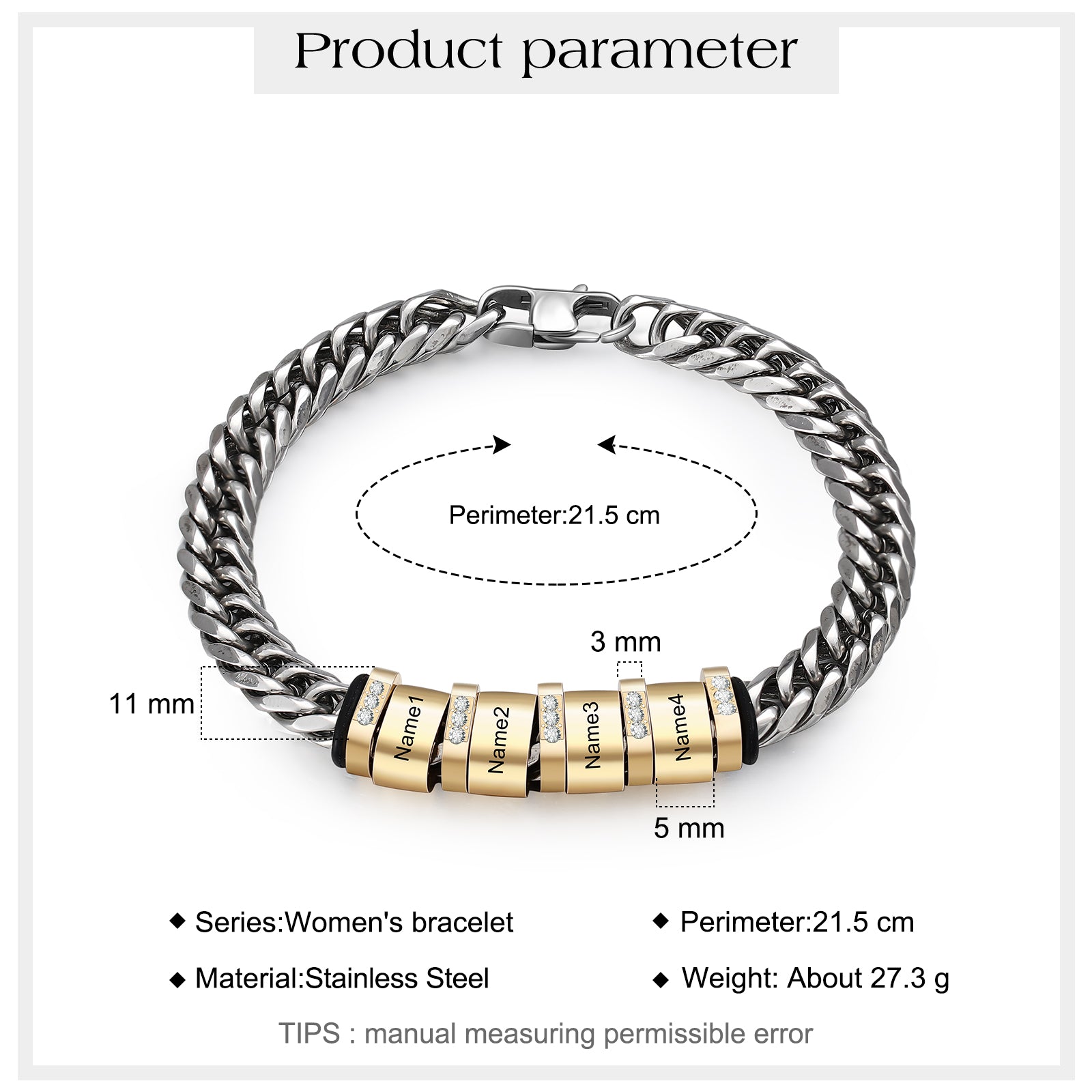 Personalized Stainless Steel Name Custom Bracelet