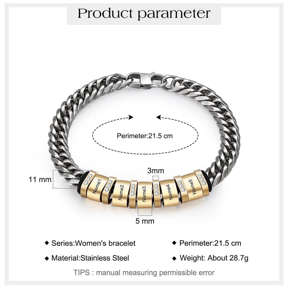 Personalized Stainless Steel Name Custom Bracelet