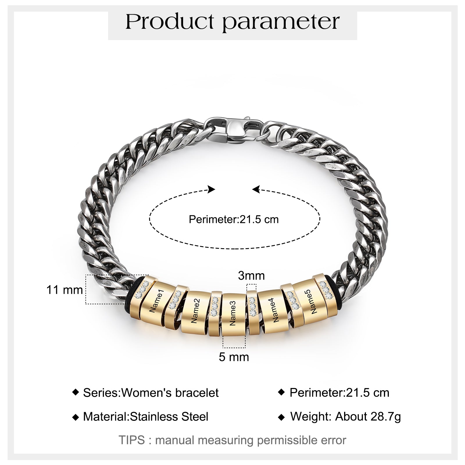 Personalized Stainless Steel Name Custom Bracelet