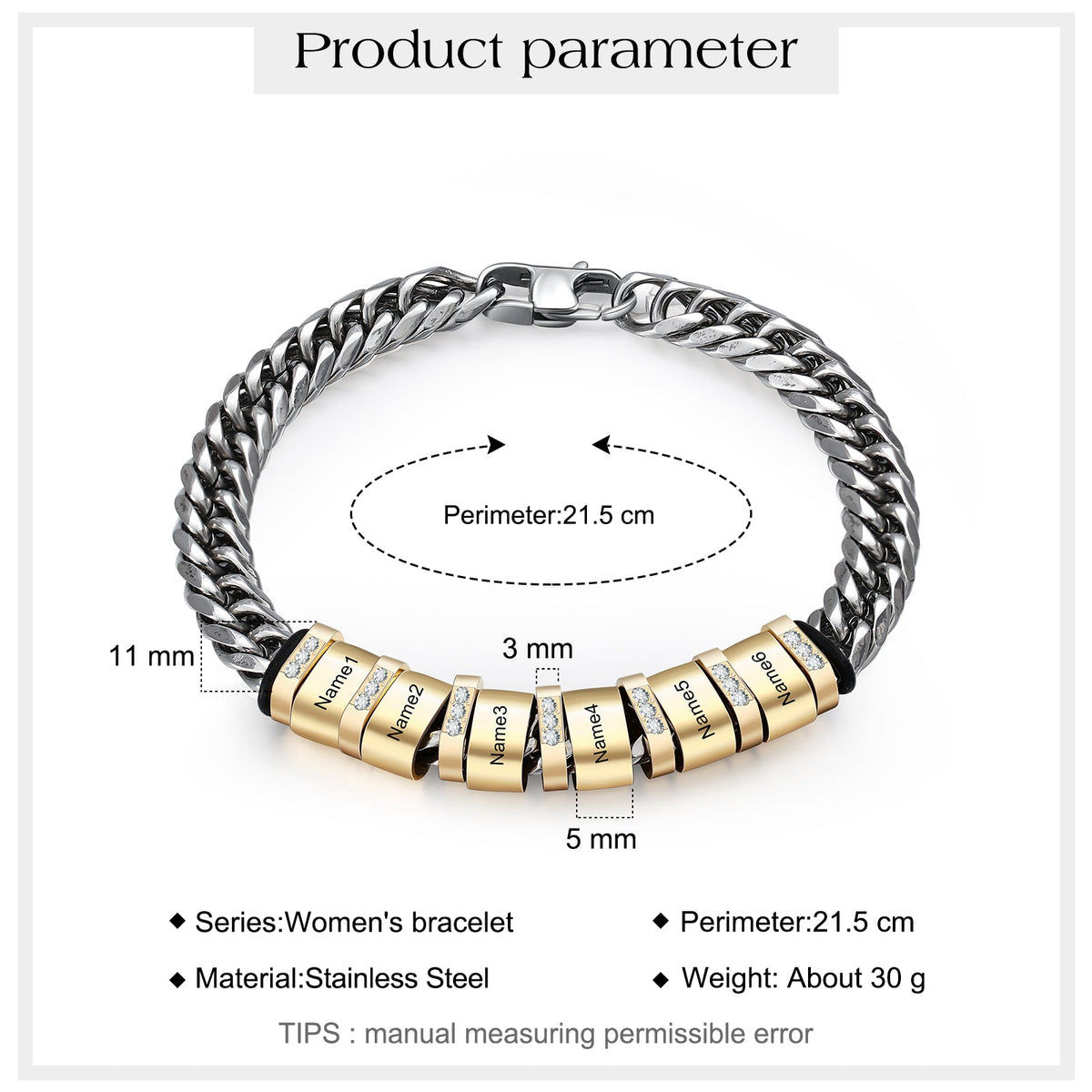 Personalized Stainless Steel Name Custom Bracelet