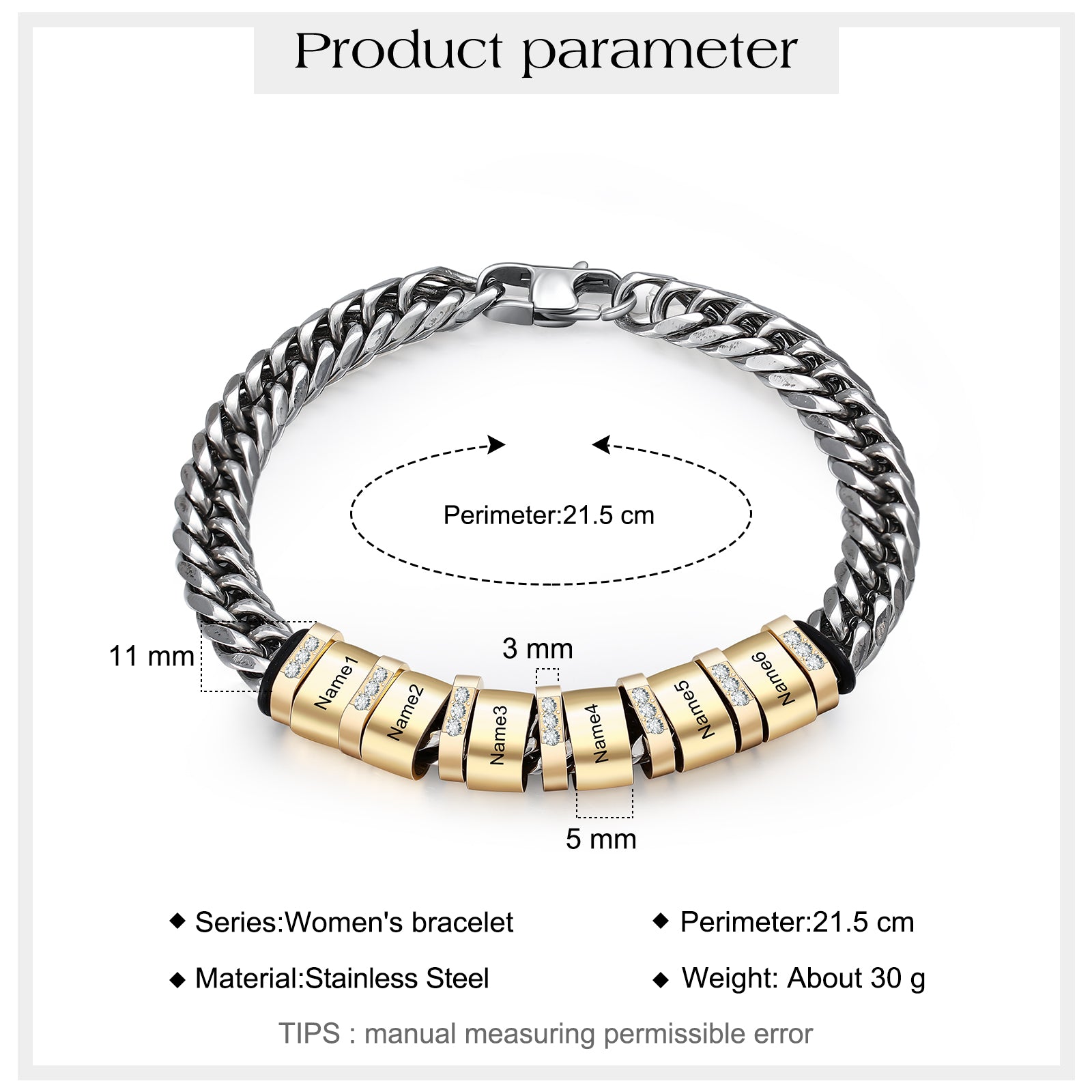 Personalized Stainless Steel Name Custom Bracelet