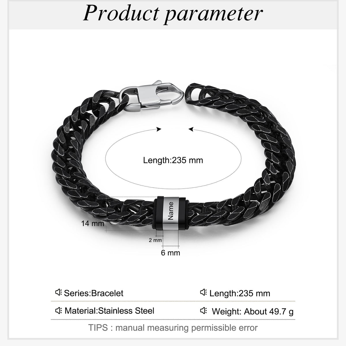 Personalized Stainless Steel Name Custom Bracelet