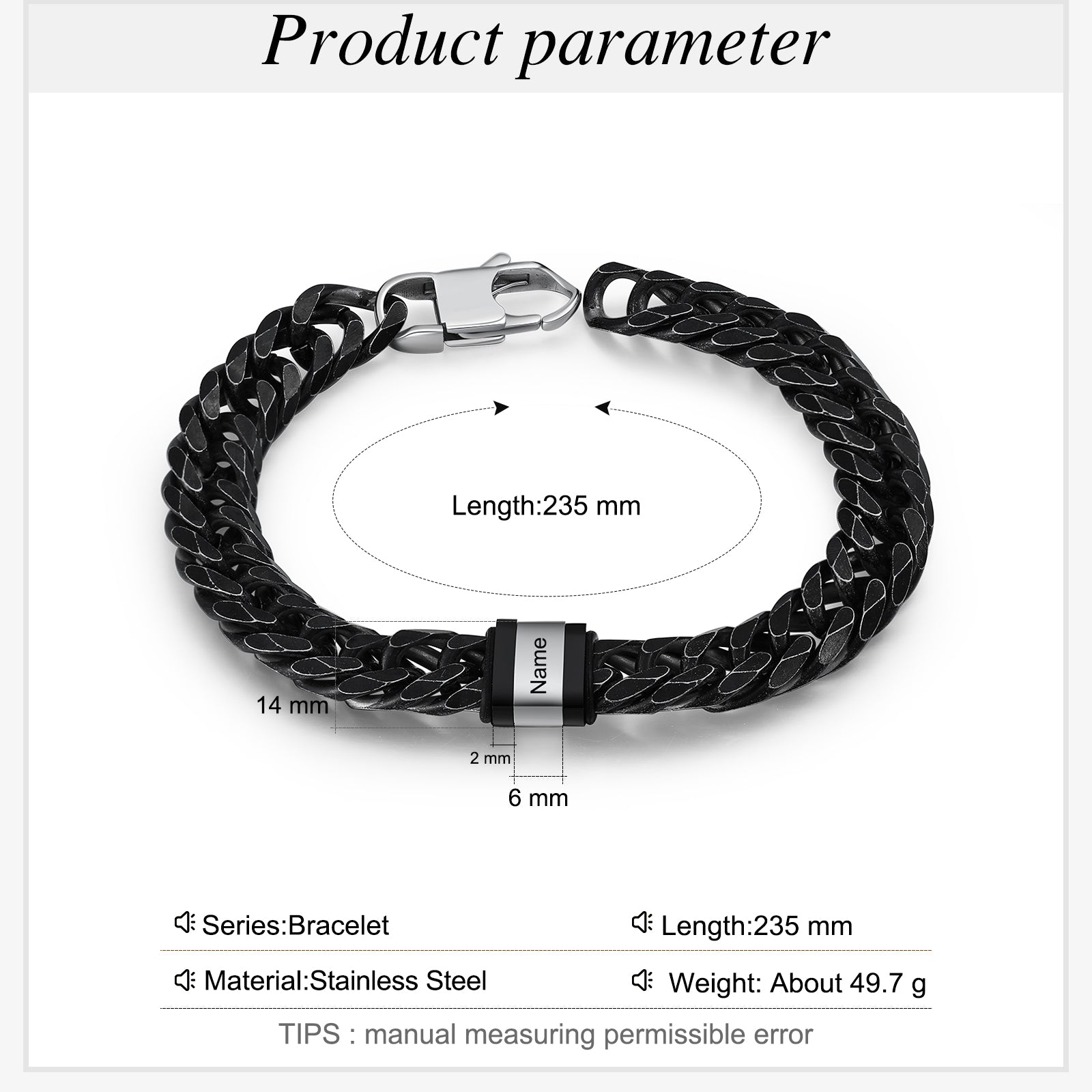 Personalized Stainless Steel Name Custom Bracelet