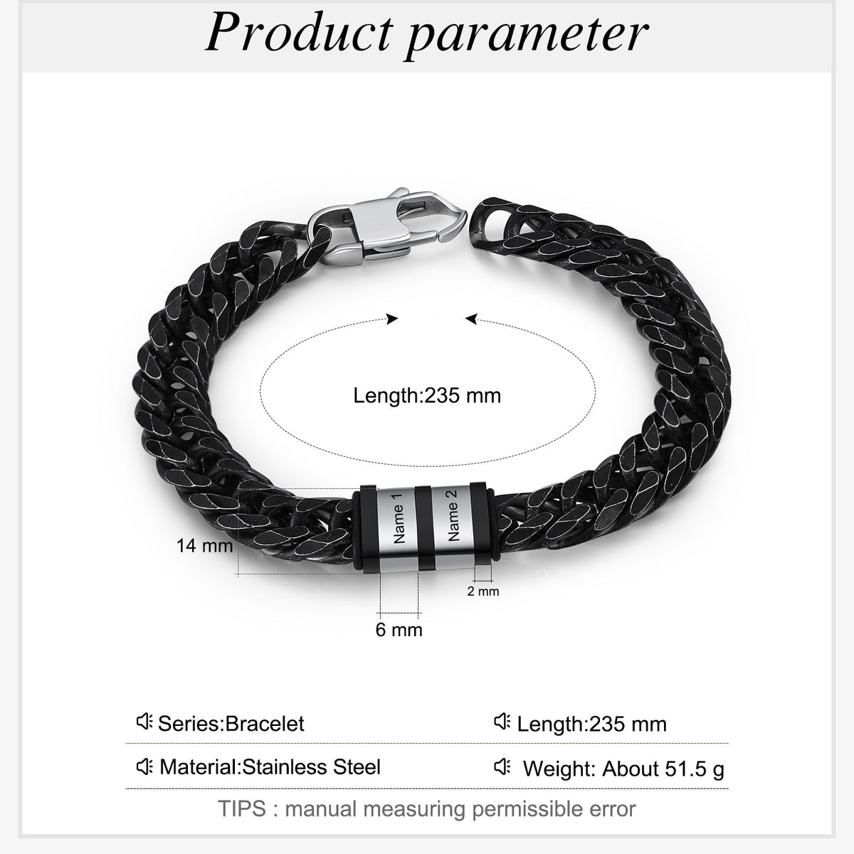 Personalized Stainless Steel Name Custom Bracelet