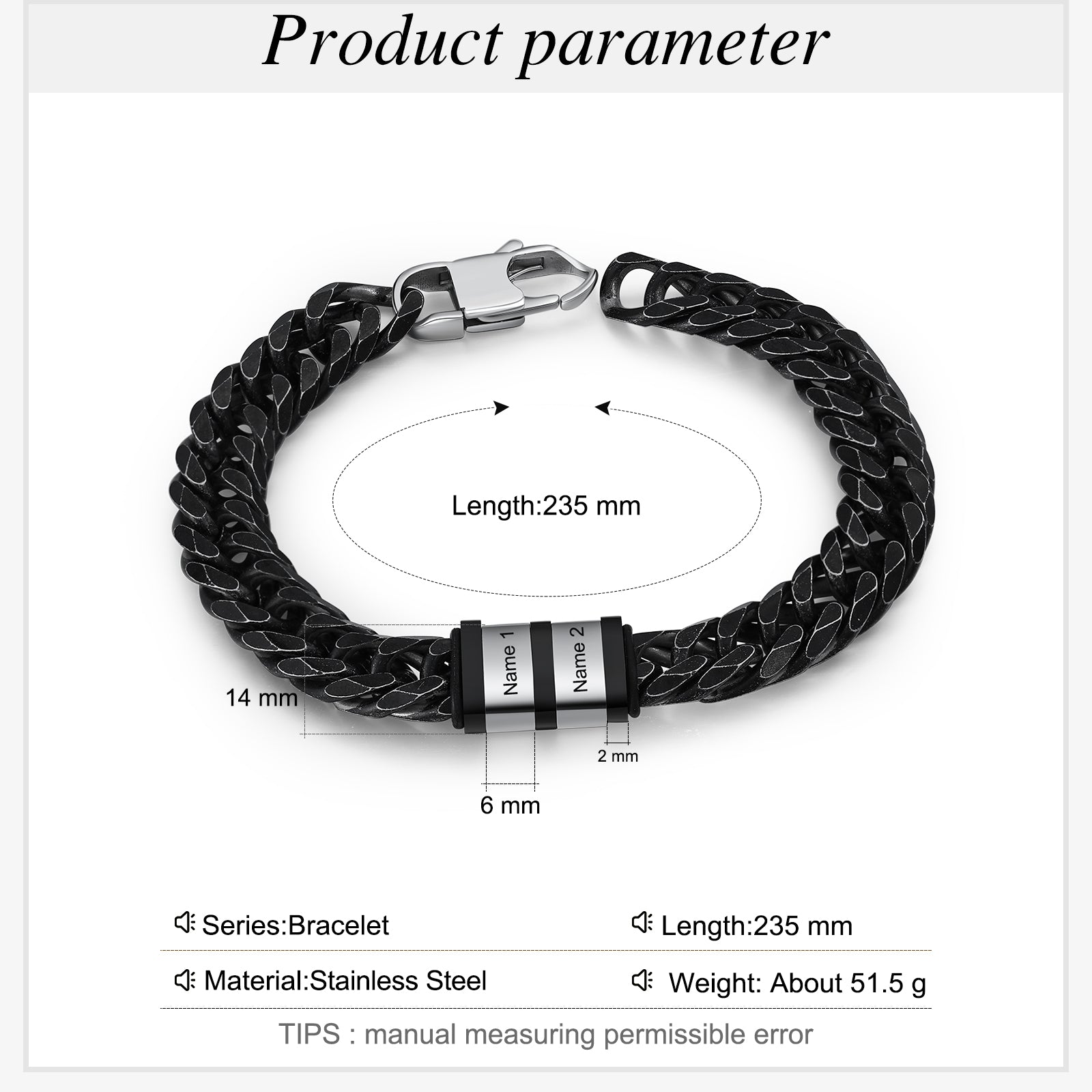 Personalized Stainless Steel Name Custom Bracelet