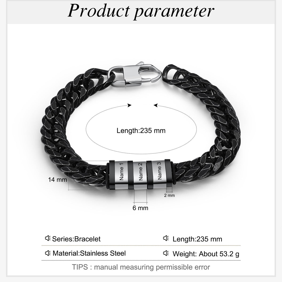 Personalized Stainless Steel Name Custom Bracelet