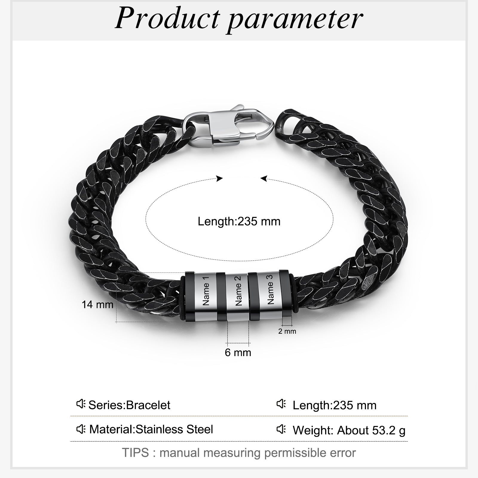 Personalized Stainless Steel Name Custom Bracelet