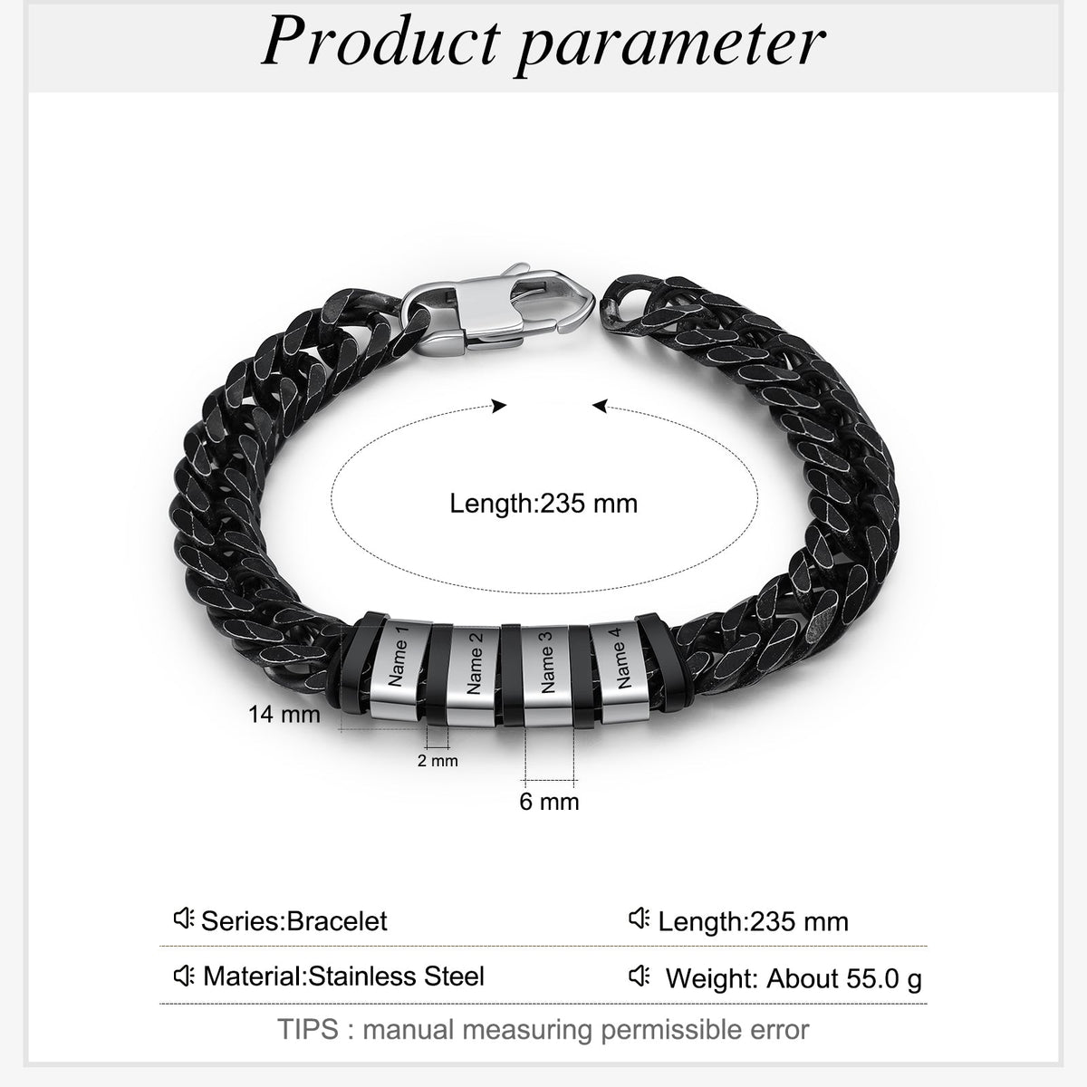 Personalized Stainless Steel Name Custom Bracelet