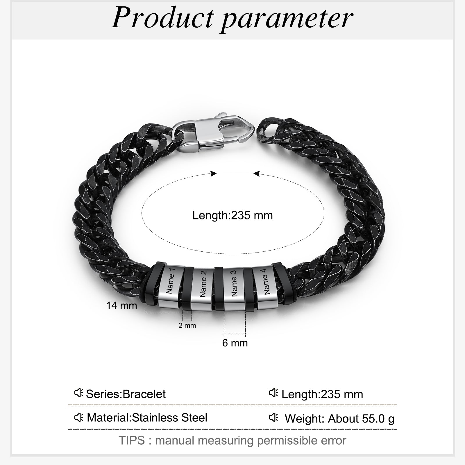 Personalized Stainless Steel Name Custom Bracelet
