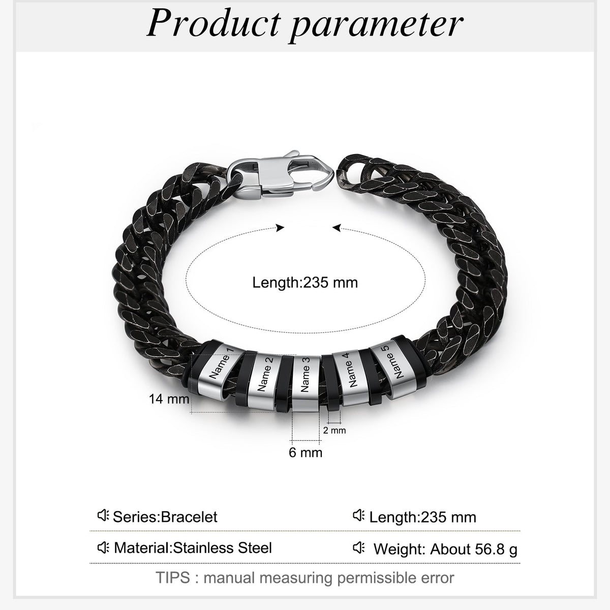 Personalized Stainless Steel Name Custom Bracelet