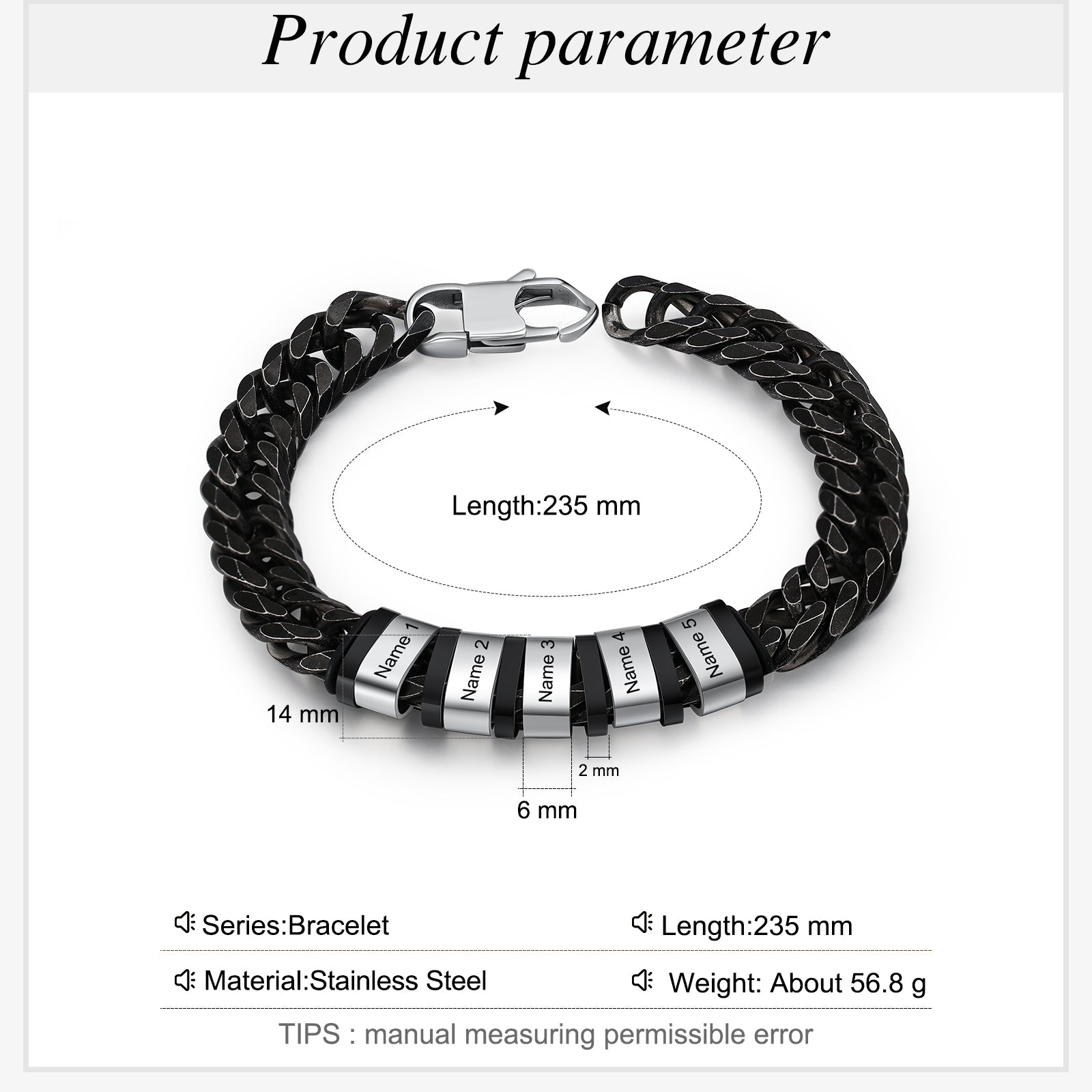 Personalized Stainless Steel Name Custom Bracelet