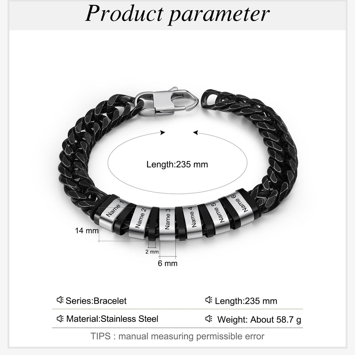 Personalized Stainless Steel Name Custom Bracelet