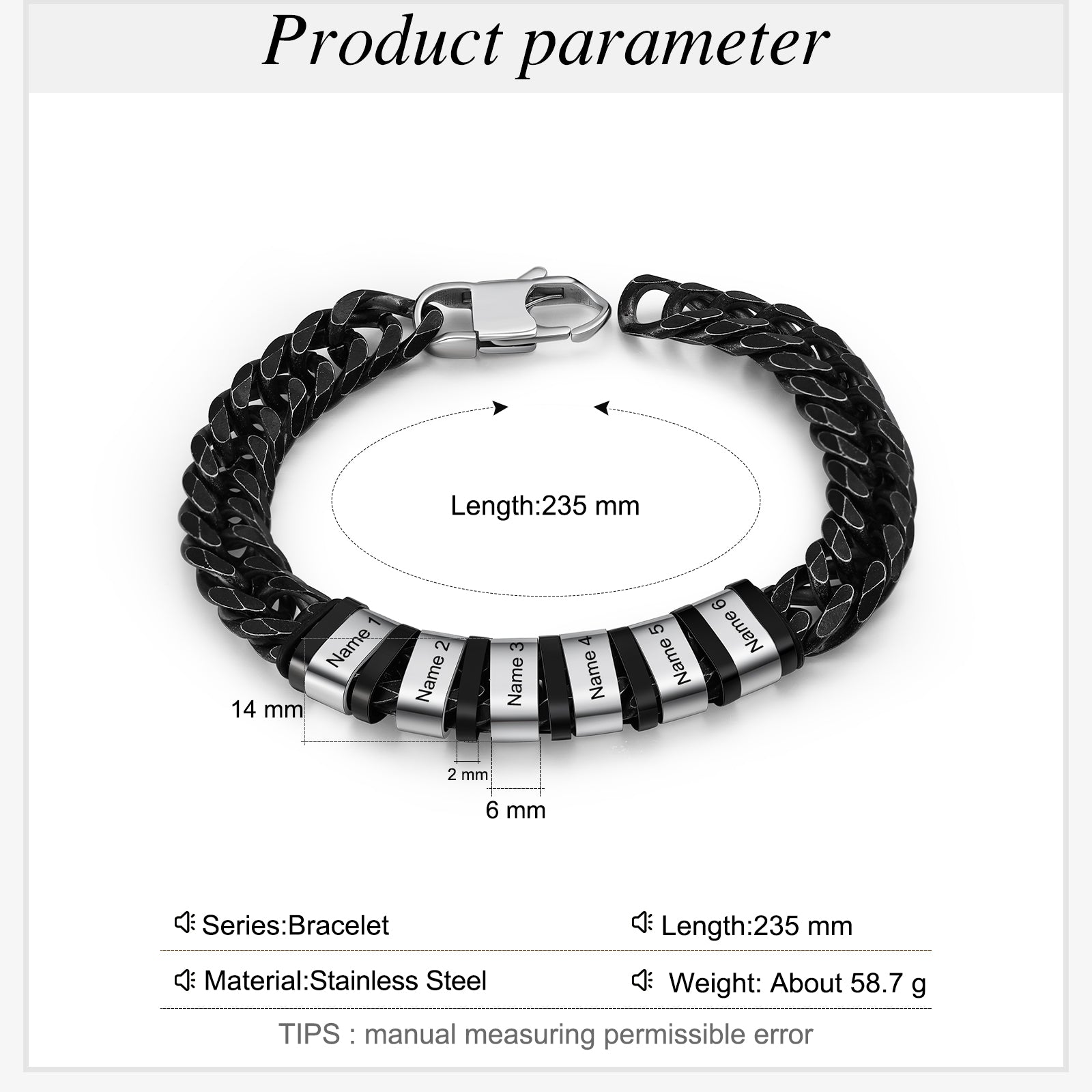 Personalized Stainless Steel Name Custom Bracelet