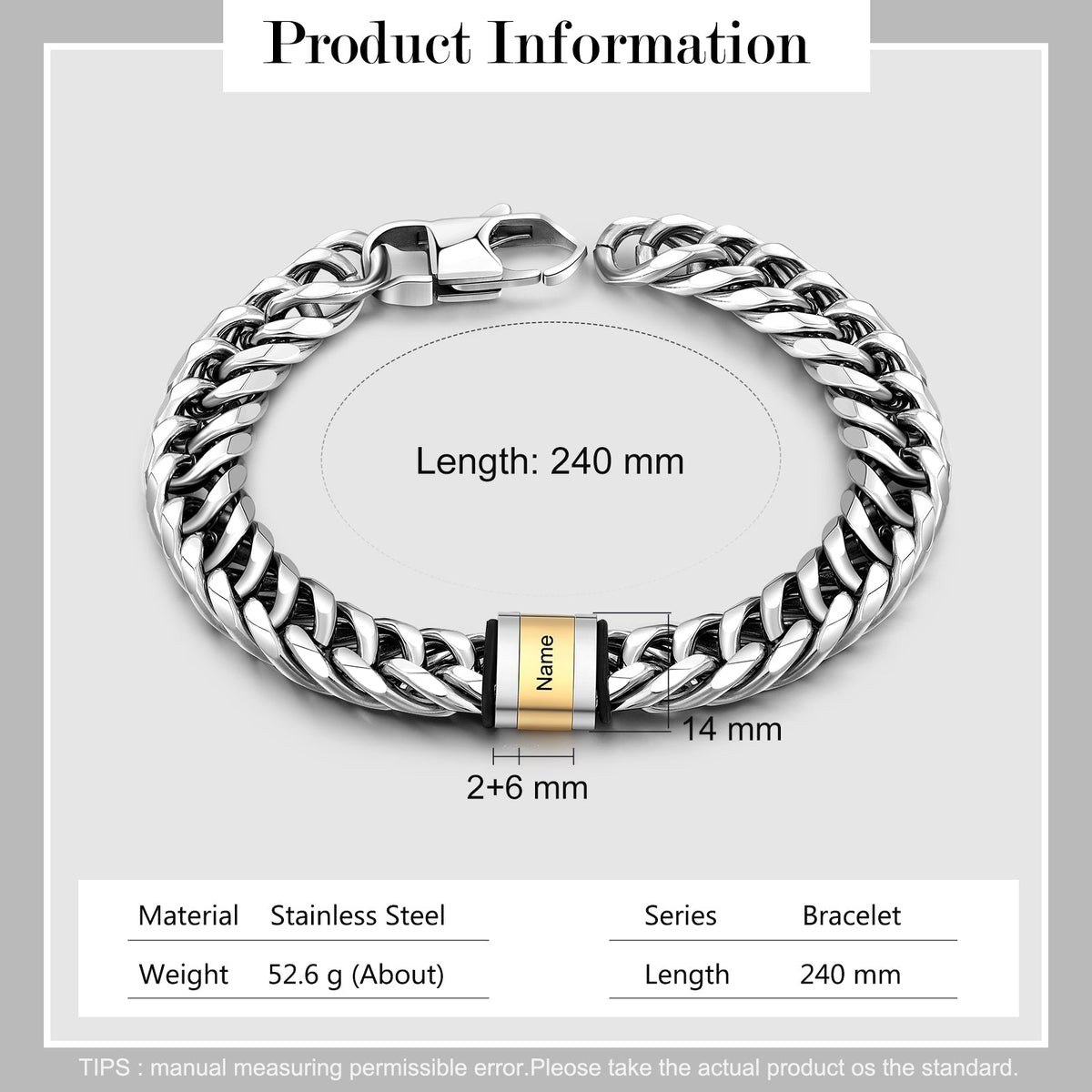Personalized Stainless Steel Name Custom Bracelet