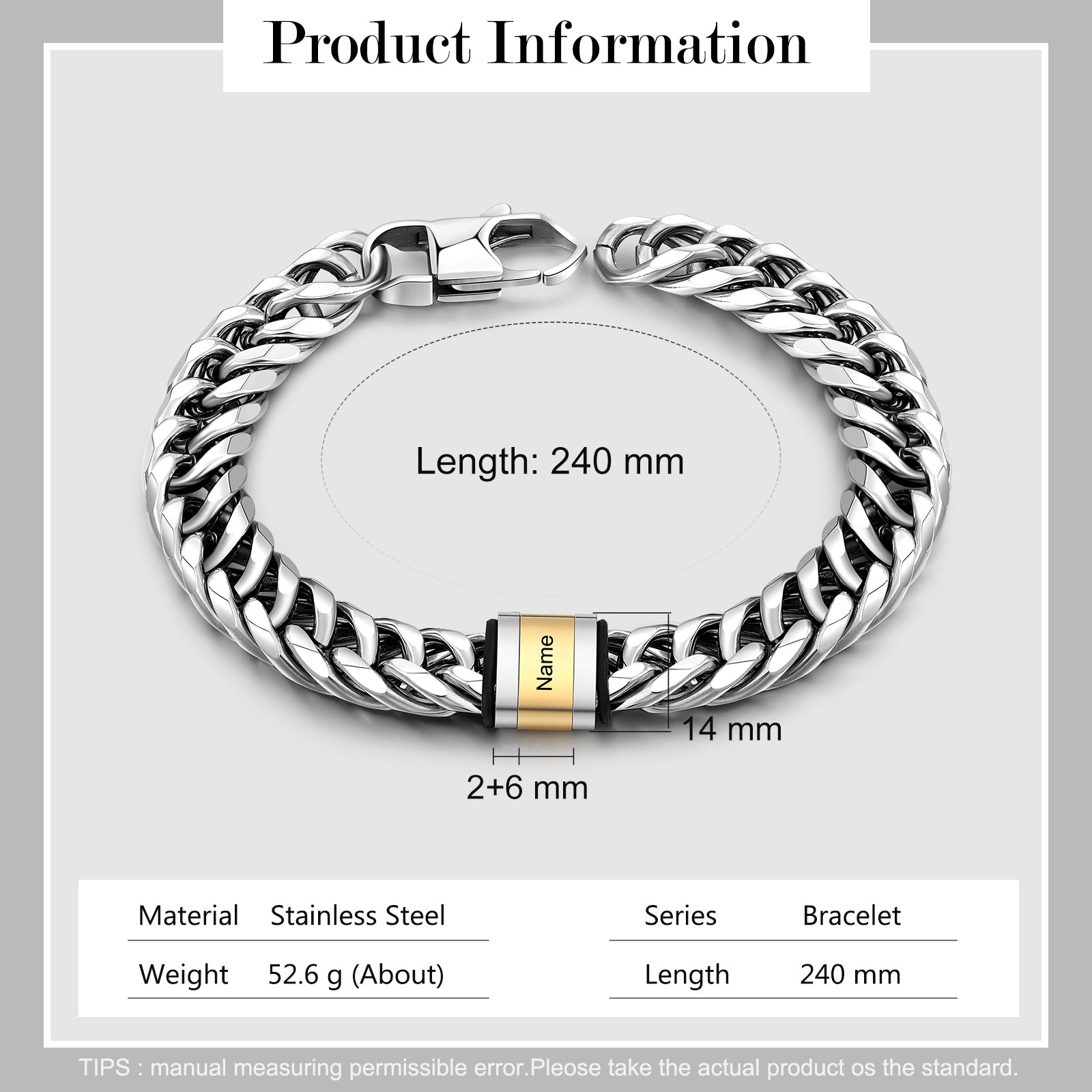 Personalized Stainless Steel Name Custom Bracelet