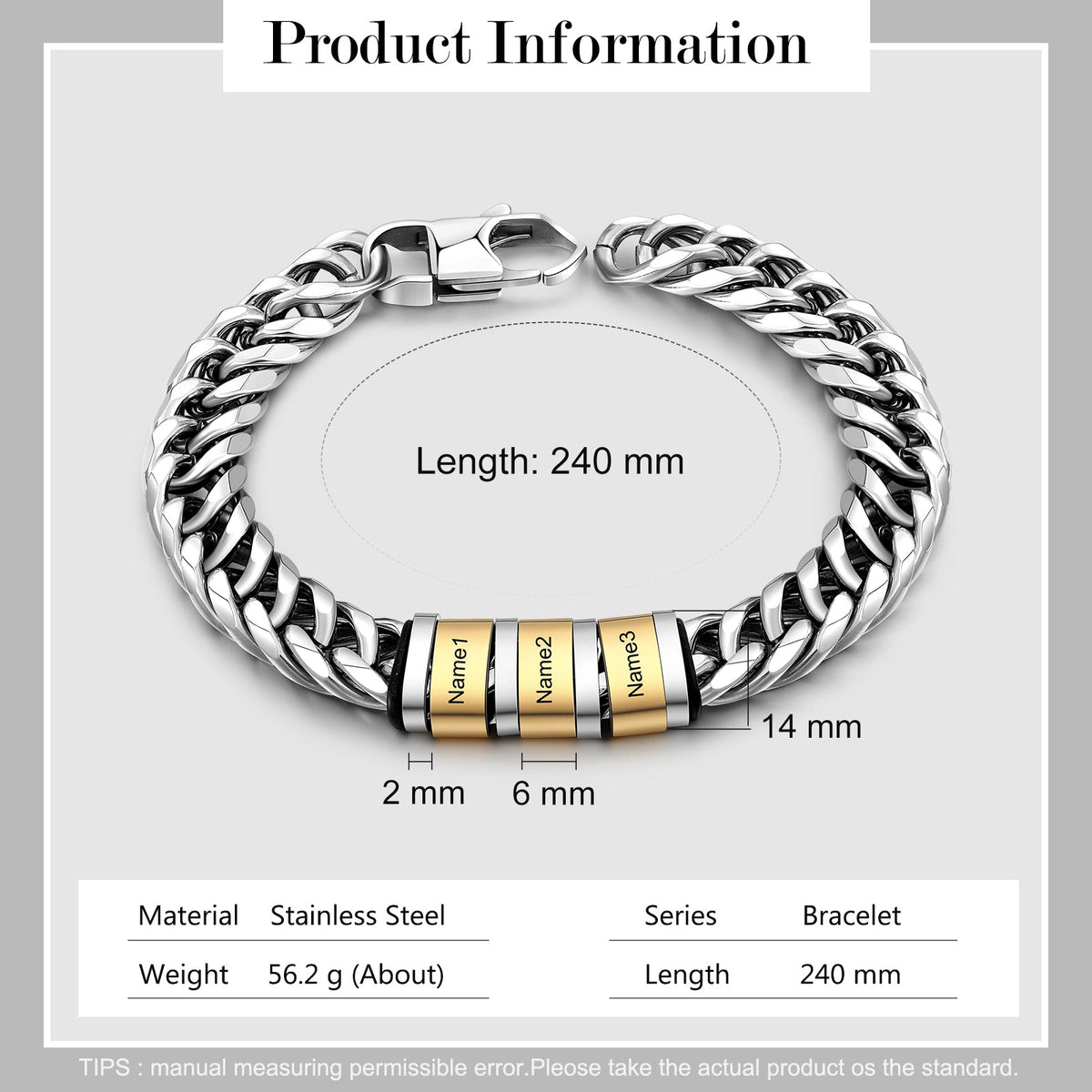Personalized Stainless Steel Name Custom Bracelet