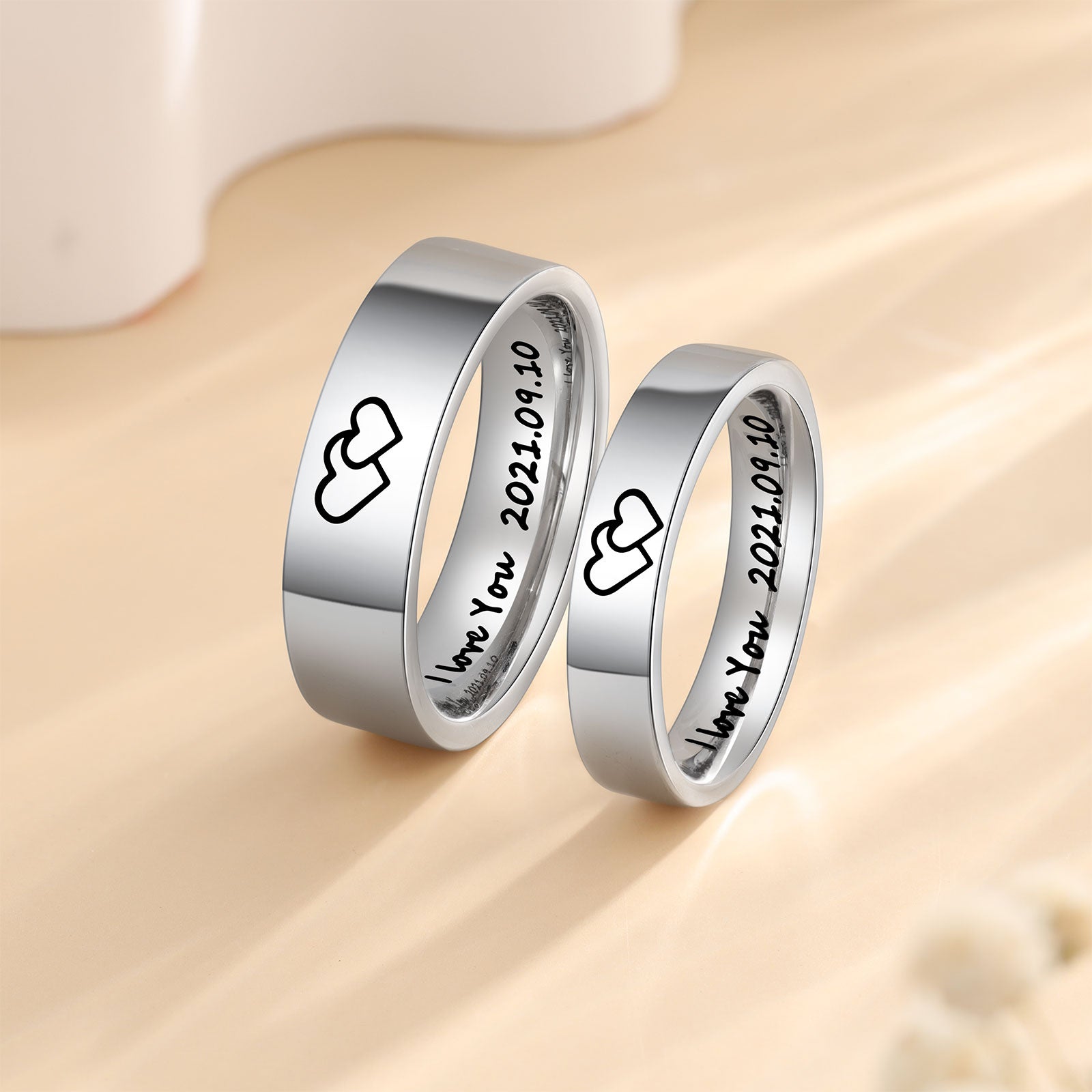 Custom Stainless Steel Couple Ring