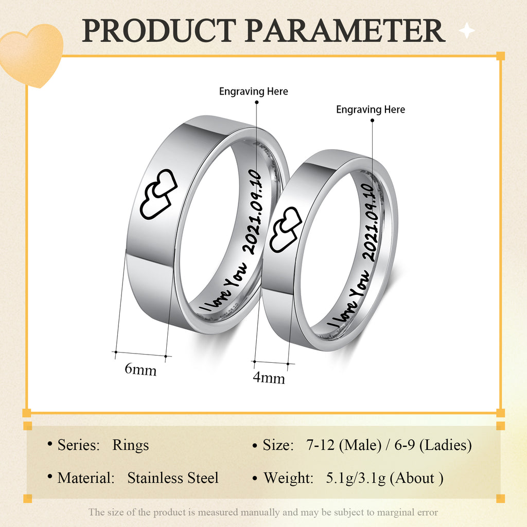 Custom Stainless Steel Couple Ring