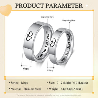 Custom Stainless Steel Couple Ring