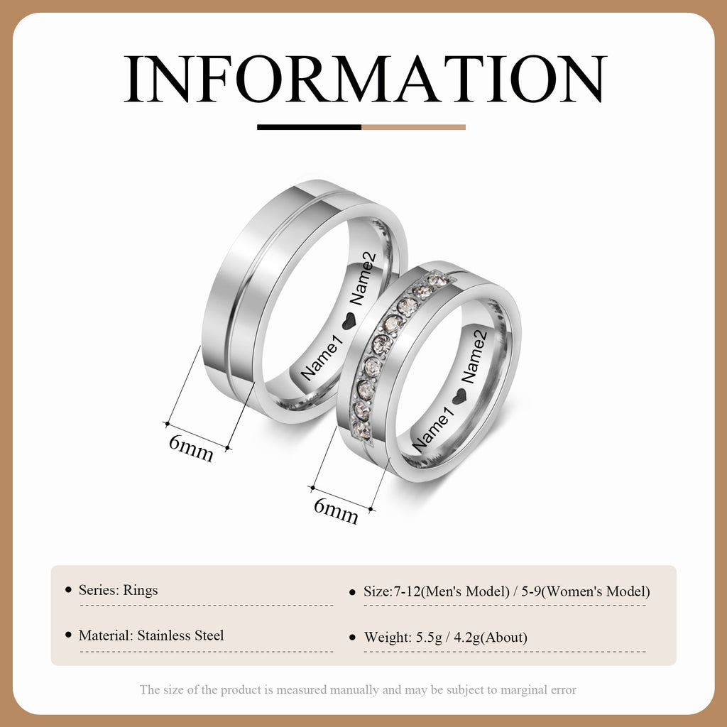 Custom Stainless Steel Couple Ring