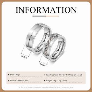 Custom Stainless Steel Couple Ring