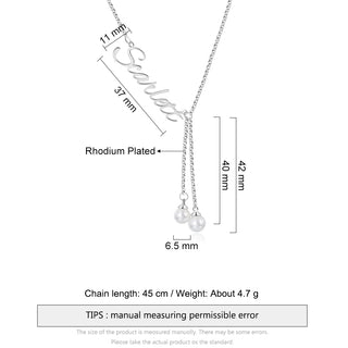 Custom Name Necklace with Pearl