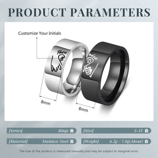 Custom Stainless Steel Couple Ring