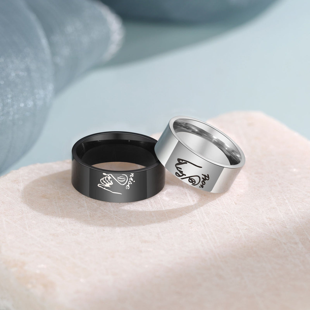 Custom Stainless Steel Couple Ring