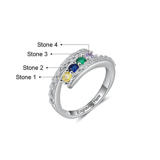 Rhodium Plated Birthstone Ring