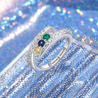 Rhodium Plated Birthstone Ring