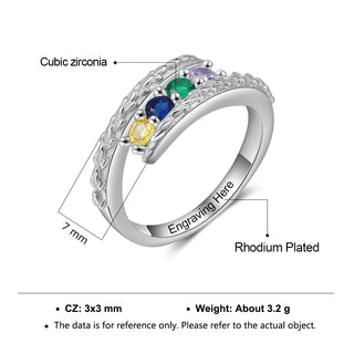 Rhodium Plated Birthstone Ring