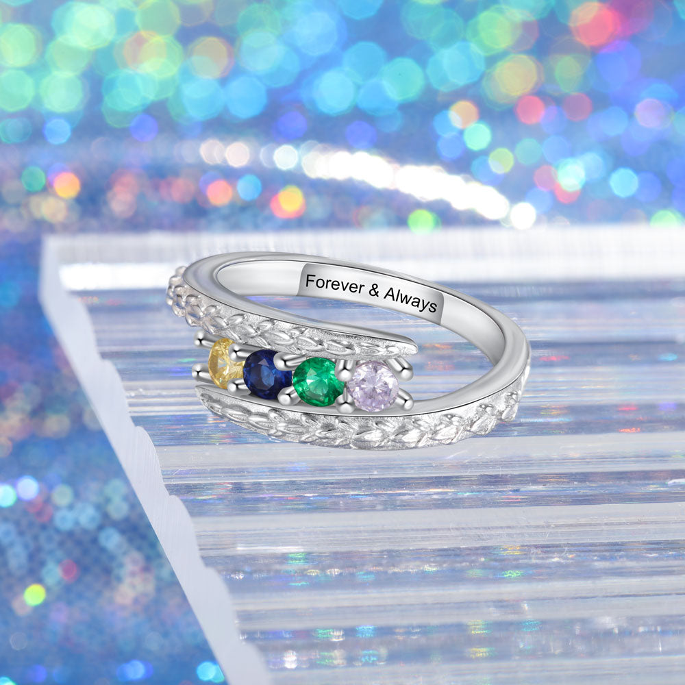 Rhodium Plated Birthstone Ring