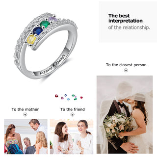 Rhodium Plated Birthstone Ring