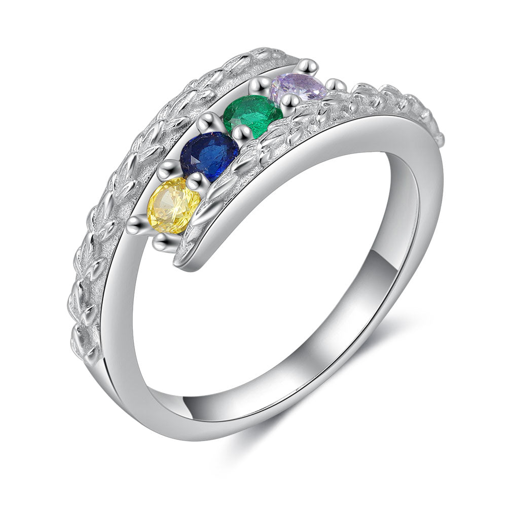 Rhodium Plated Birthstone Ring